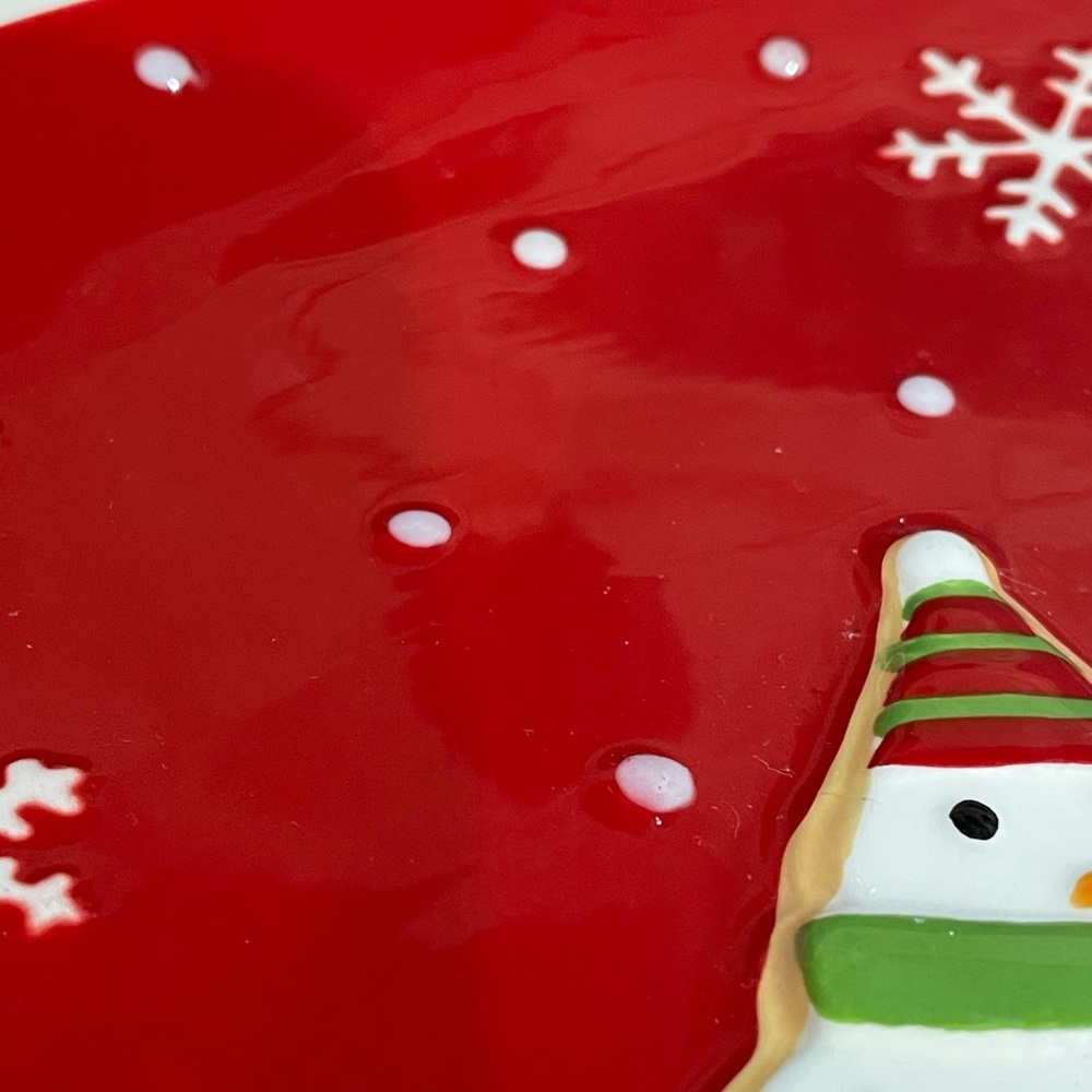 New Hallmark snowman oval ceramic plate, great for charcuterie or cookies - Picture 4 of 5